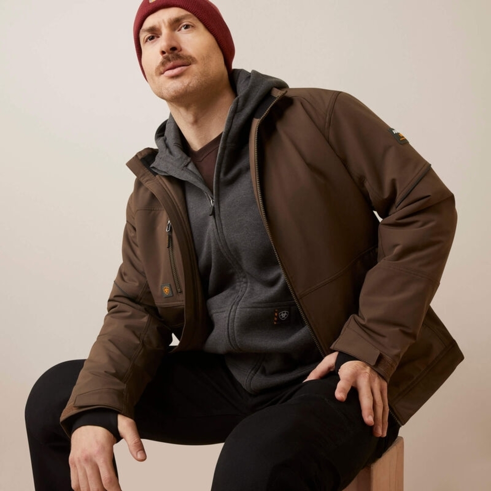 Ariat Men's Rebar DriTek DuraStretch Insulated Brown Utility Performance Jacket